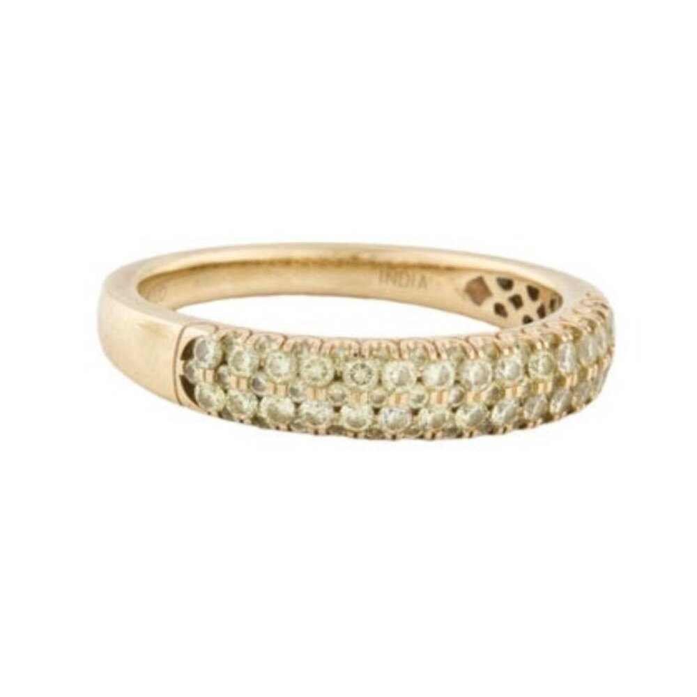 14K Yellow Gold Ring Band with Yellow Gold Pave Diamonds
